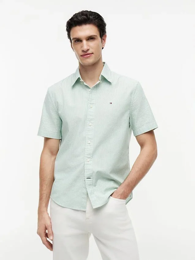 Short-Sleeve Striped Oxford Shirt Short-Sleeve Striped Oxford Shirt