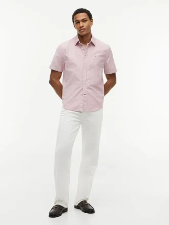 Short-Sleeve Striped Oxford Shirt