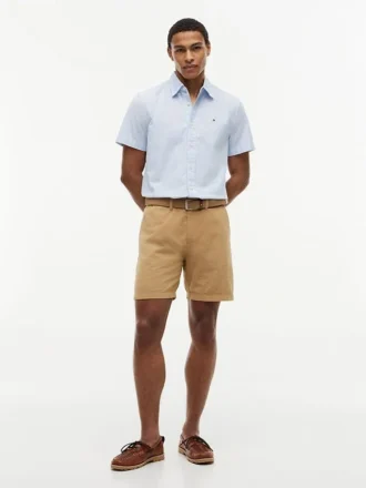 Short-Sleeve Striped Oxford Shirt