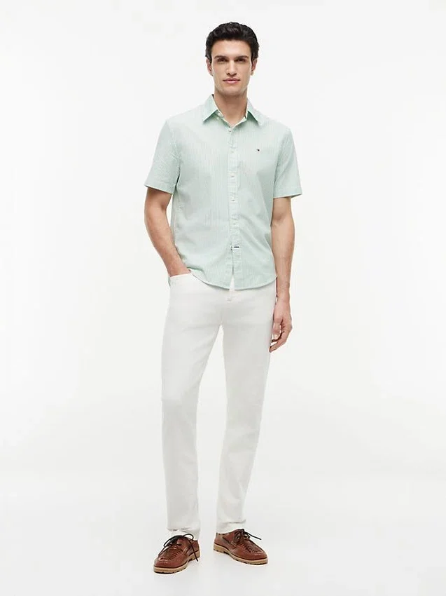 Short-Sleeve Striped Oxford Shirt Short-Sleeve Striped Oxford Shirt