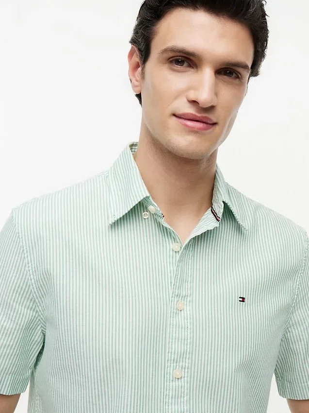 Short-Sleeve Striped Oxford Shirt Short-Sleeve Striped Oxford Shirt