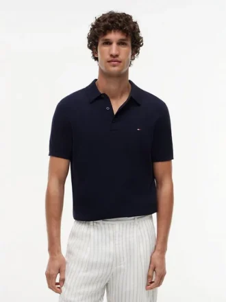 Short-Sleeve Sweater Polo