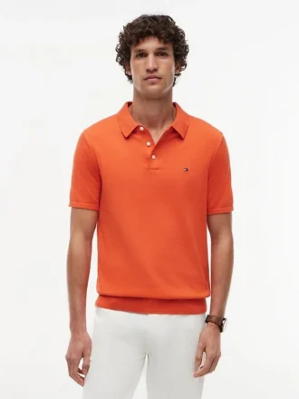 Short-Sleeve Sweater Polo
