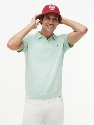 Short-Sleeve Sweater Polo