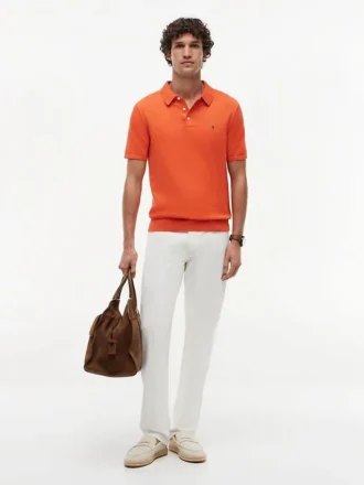 Short-Sleeve Sweater Polo