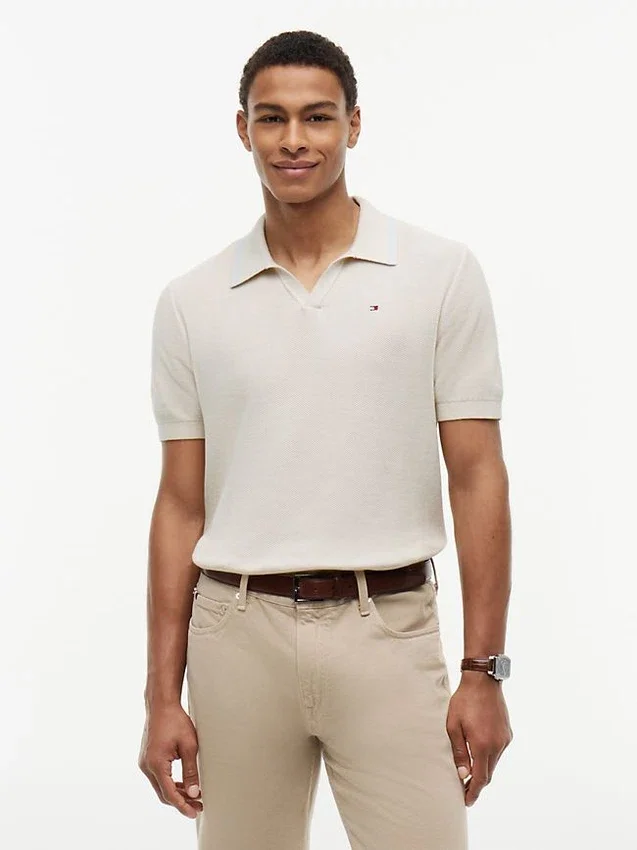 Short-Sleeve Tipped Sweater Polo Short-Sleeve Tipped Sweater Polo