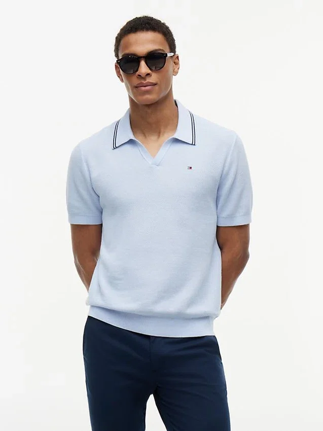 Short-Sleeve Tipped Sweater Polo Short-Sleeve Tipped Sweater Polo