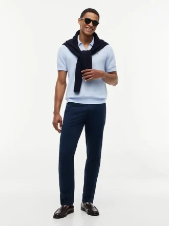 Short-Sleeve Tipped Sweater Polo
