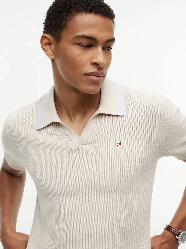 Short-Sleeve Tipped Sweater Polo Short-Sleeve Tipped Sweater Polo