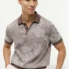 Short-Sleeve Tropical Print Sweater Polo Short-Sleeve Tropical Print Sweater Polo