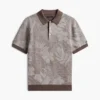 Short-Sleeve Tropical Print Sweater Polo Short-Sleeve Tropical Print Sweater Polo