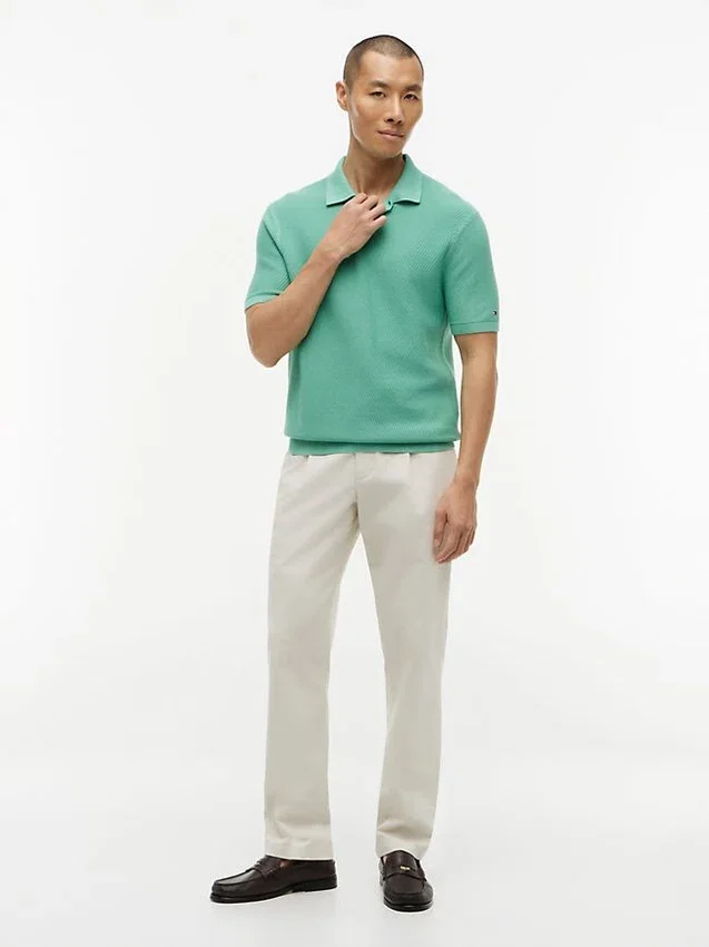 Short-Sleeve Waffled Sweater Polo Short-Sleeve Waffled Sweater Polo