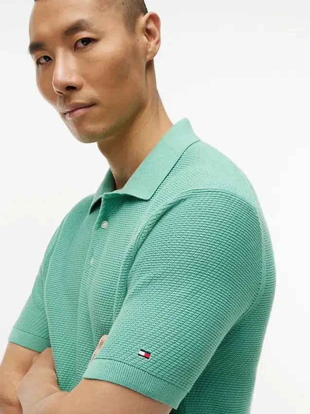 Short-Sleeve Waffled Sweater Polo Short-Sleeve Waffled Sweater Polo