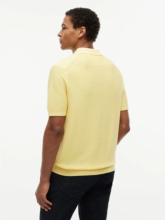 Short-Sleeve Waffled Sweater Polo Short-Sleeve Waffled Sweater Polo