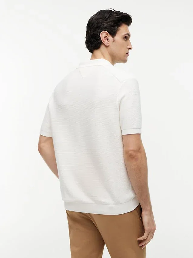 Short-Sleeve Waffled Sweater Polo Short-Sleeve Waffled Sweater Polo