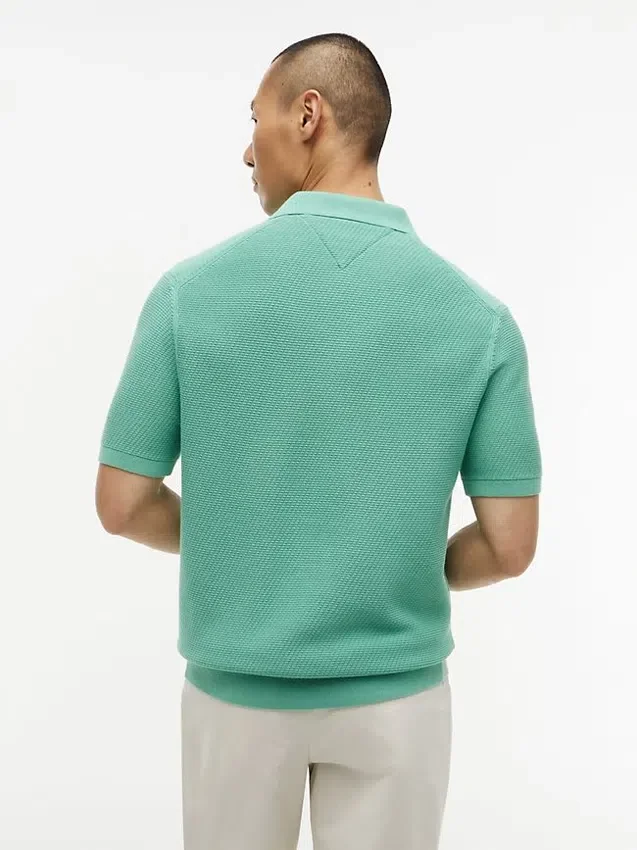Short-Sleeve Waffled Sweater Polo Short-Sleeve Waffled Sweater Polo
