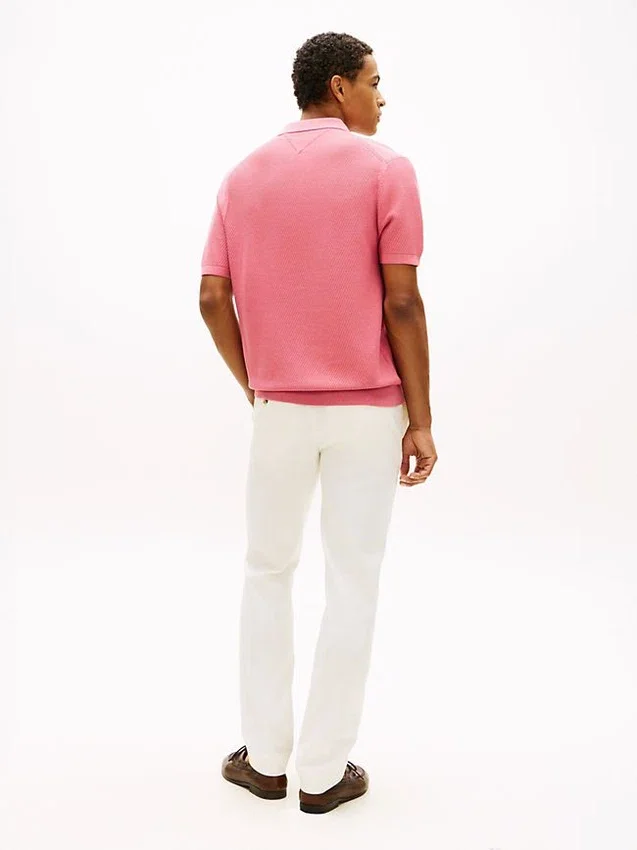 Short-Sleeve Waffled Sweater Polo Short-Sleeve Waffled Sweater Polo