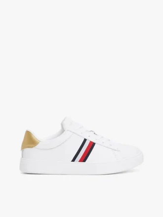 Signature Stripe Leather Court Sneaker