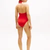 Signature Stripe Plunge Halter Swimsuit