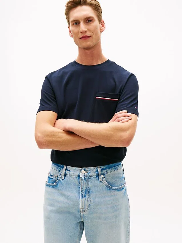 Signature Stripe Pocket Pique T-Shirt Signature Stripe Pocket Pique T-Shirt
