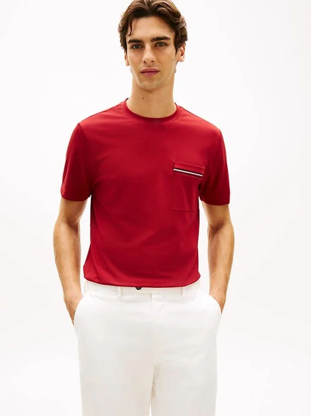 Signature Stripe Pocket Pique T-Shirt Signature Stripe Pocket Pique T-Shirt
