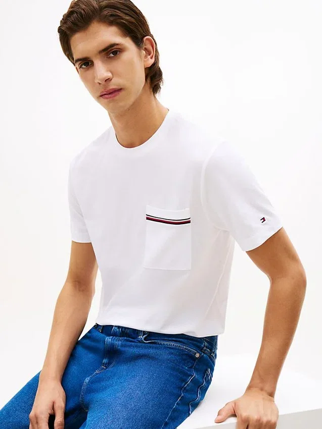 Signature Stripe Pocket Pique T-Shirt Signature Stripe Pocket Pique T-Shirt