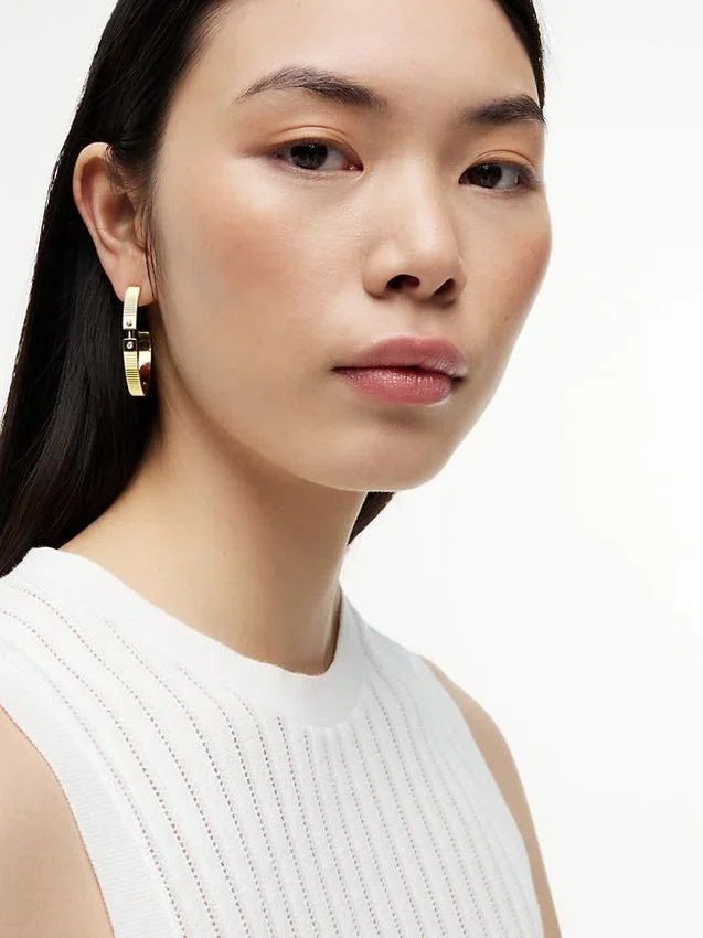Signature Stripe Ridged Hoop Earring Signature Stripe Ridged Hoop Earring