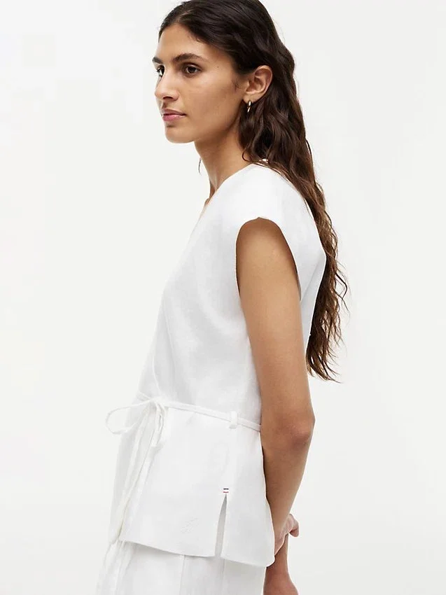 Sleeveless Linen-Blend Wrap Top Sleeveless Linen-Blend Wrap Top