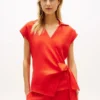Sleeveless Linen Wrap Top