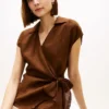 Sleeveless Linen Wrap Top