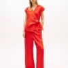 Sleeveless Linen Wrap Top