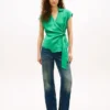 Sleeveless Linen Wrap Top