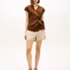 Sleeveless Linen Wrap Top