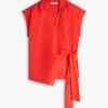 Sleeveless Linen Wrap Top