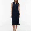 Sleeveless Pique Midi Polo Dress Sleeveless Pique Midi Polo Dress