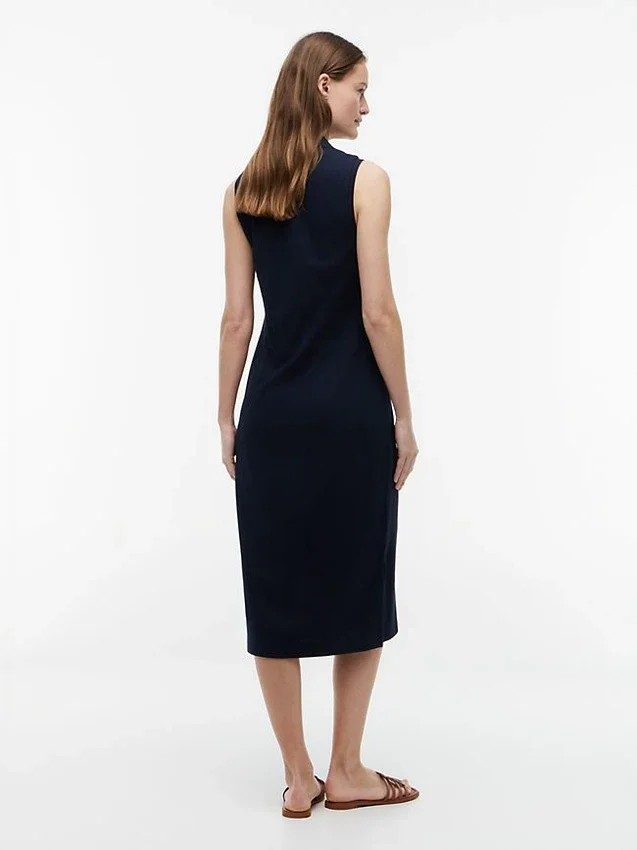 Sleeveless Pique Midi Polo Dress Sleeveless Pique Midi Polo Dress
