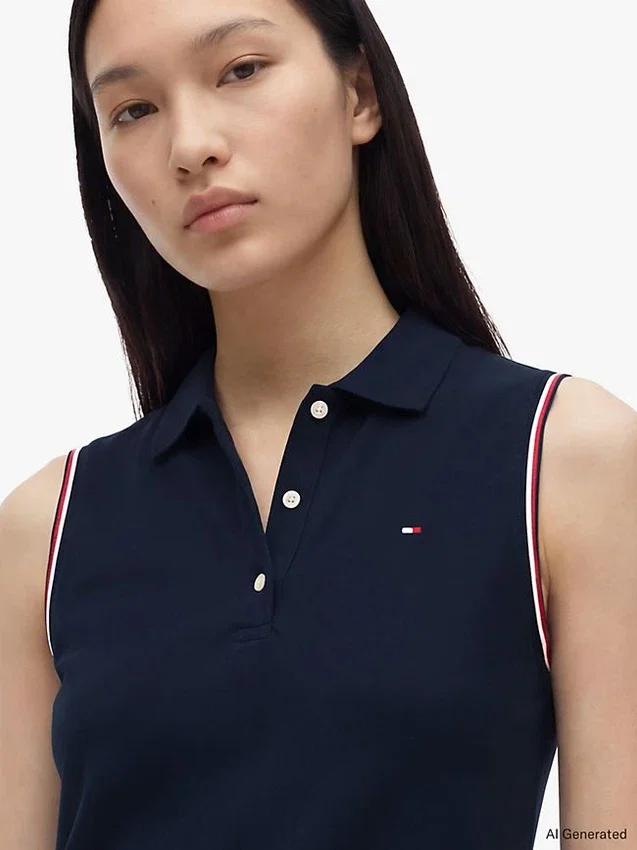 Sleeveless Stretch Pique Polo Dress Sleeveless Stretch Pique Polo Dress
