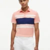 Slim Fit Block Stripe Stretch Pique Polo Slim Fit Block Stripe Stretch Pique Polo