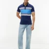 Slim Fit Block Stripe Stretch Pique Polo Slim Fit Block Stripe Stretch Pique Polo