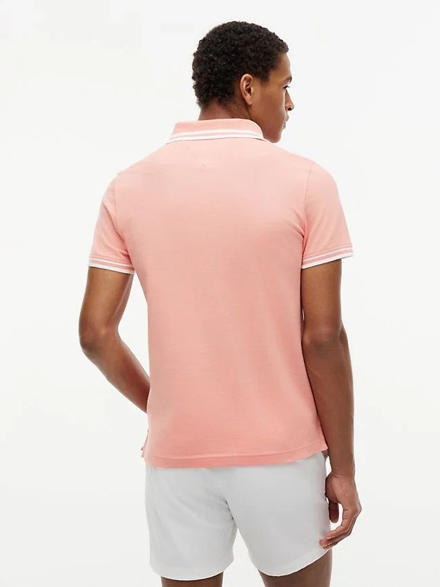 Slim Fit Block Stripe Stretch Pique Polo Slim Fit Block Stripe Stretch Pique Polo