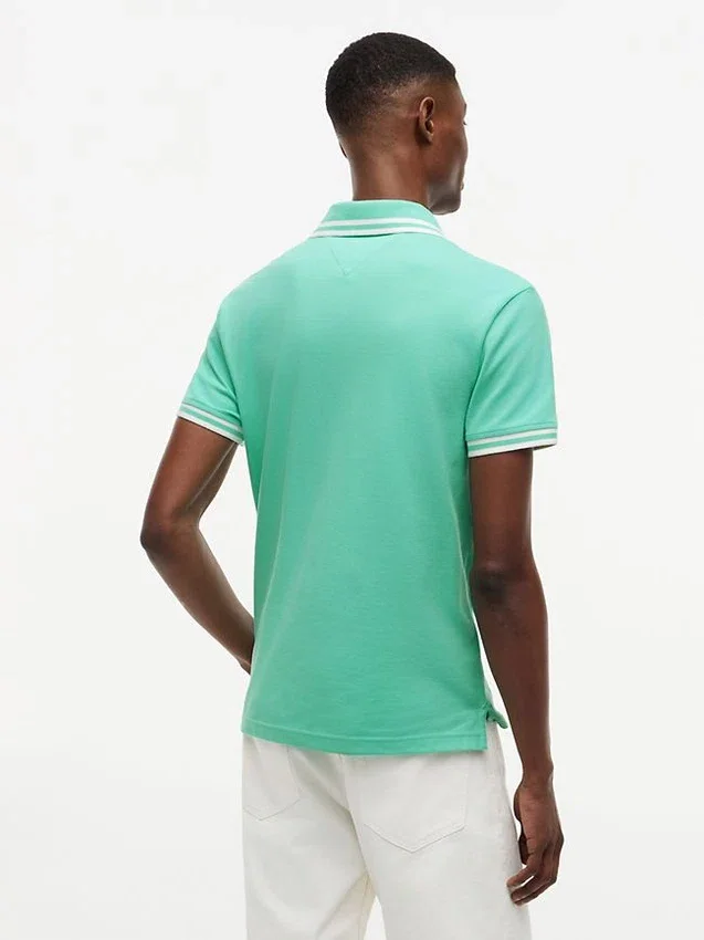 Slim Fit Block Stripe Stretch Pique Polo Slim Fit Block Stripe Stretch Pique Polo