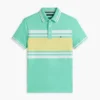Slim Fit Block Stripe Stretch Pique Polo Slim Fit Block Stripe Stretch Pique Polo