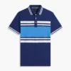 Slim Fit Block Stripe Stretch Pique Polo Slim Fit Block Stripe Stretch Pique Polo