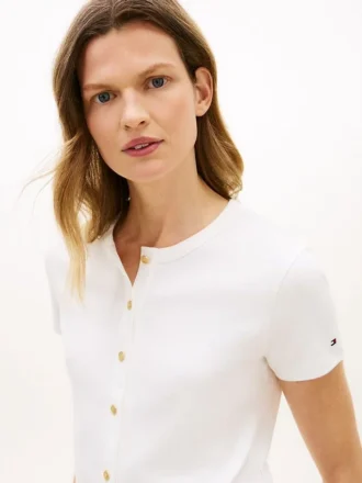 Slim Fit Button-Up T-Shirt