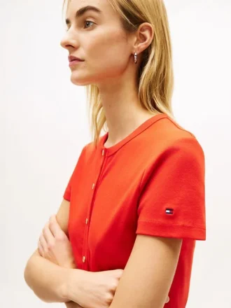 Slim Fit Button-Up T-Shirt