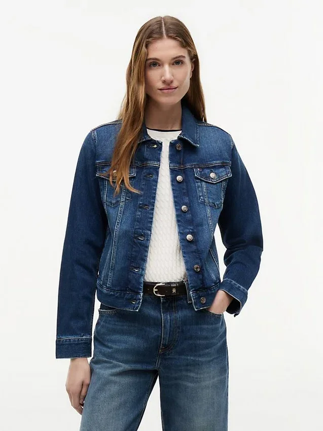 Slim Fit Dark Wash Stretch-Denim Jacket Slim Fit Dark Wash Stretch-Denim Jacket