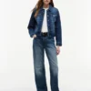 Slim Fit Dark Wash Stretch-Denim Jacket Slim Fit Dark Wash Stretch-Denim Jacket