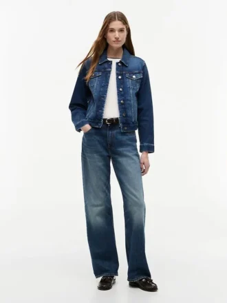 Slim Fit Dark Wash Stretch-Denim Jacket