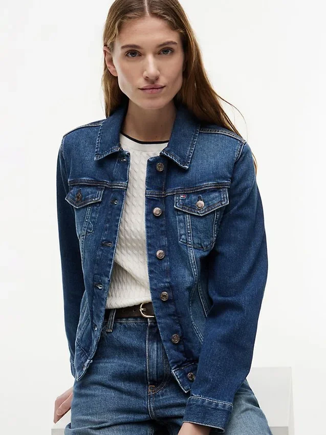Slim Fit Dark Wash Stretch-Denim Jacket Slim Fit Dark Wash Stretch-Denim Jacket