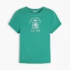 Slim Fit Garment-Dyed Crest Logo T-Shirt